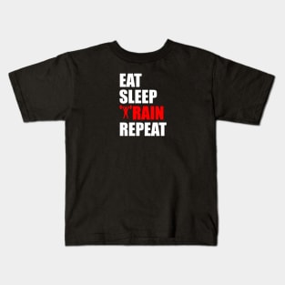 eat sleep train repeat Kids T-Shirt